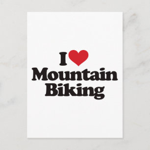 I Love Mountain Biking Postcard