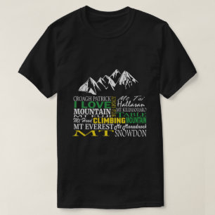 I love mountain climbing black t-shirt