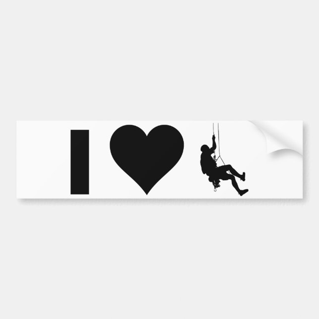 I Love Mountain Climbing Bumper Sticker (Front)