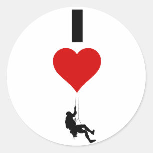 I Love Mountain Climbing (Vertical) Classic Round Sticker