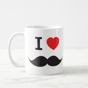 I Love Moustache Coffee Mug