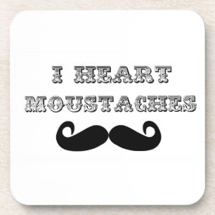 I Love Moustaches Coaster Set