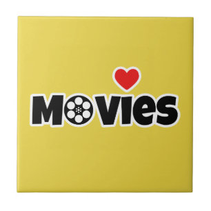 I love Movies Ceramic Tile