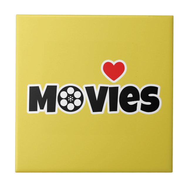 I love Movies Ceramic Tile (Front)