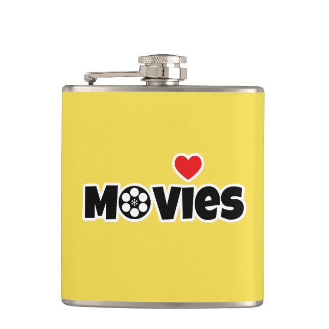 I love Movies Hip Flask (Front)