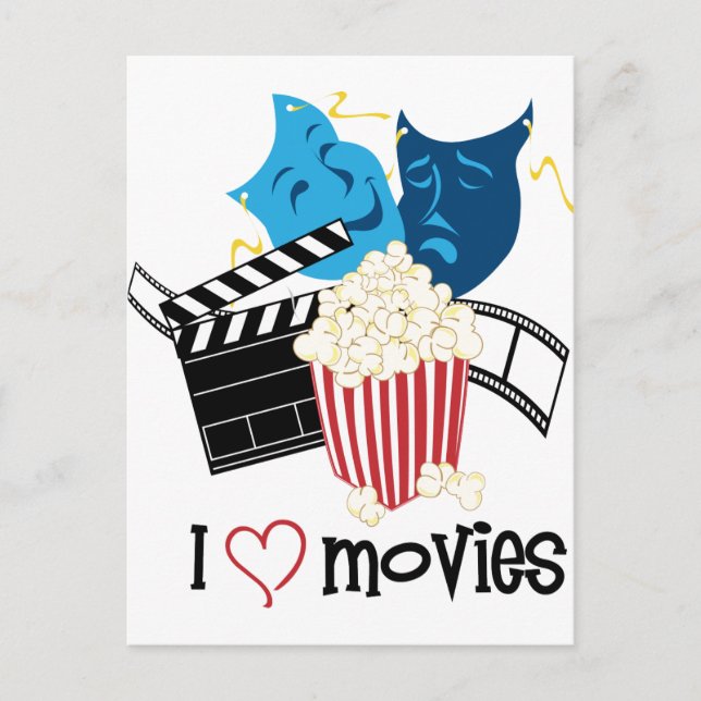 I Love Movies Postcard (Front)