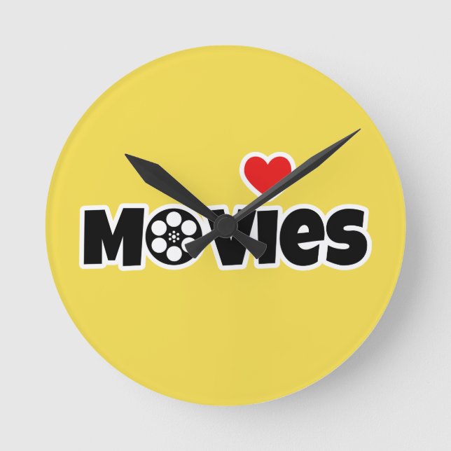 I love Movies Round Clock (Front)