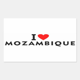 I love Mozambique country like heart travel touris Rectangular Sticker