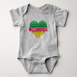 I Love Mozambique, Mozambican Heart Baby Bodysuit