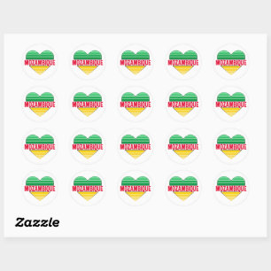 I Love Mozambique, Mozambican Heart Classic Round Sticker