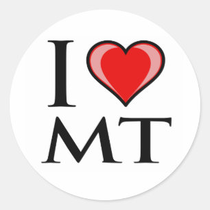 I Love MT - Montana Classic Round Sticker