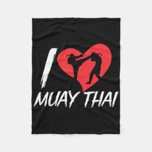 I Love Muay Thai Hobby Martial Arts Boxing Fighter Fleece Blanket