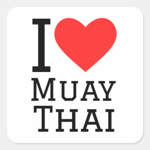 I love Muay Thai Square Sticker