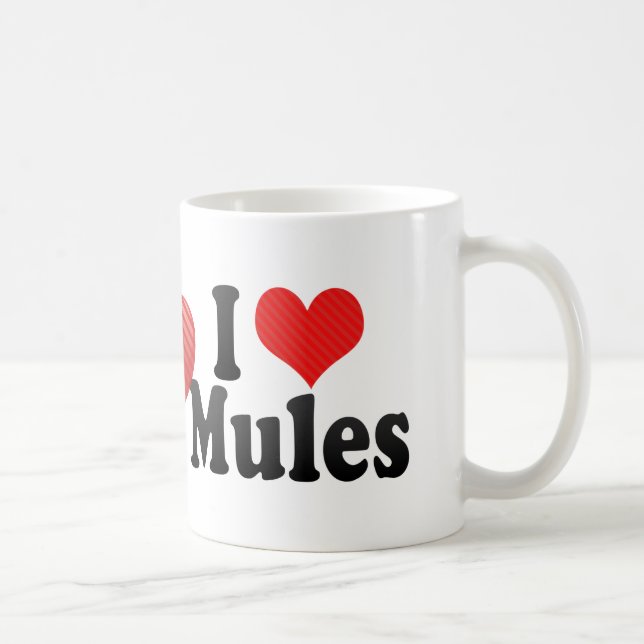 I Love Mules Coffee Mug (Right)