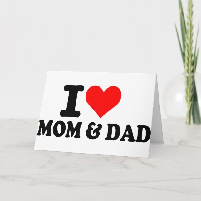 I love mum and dad holiday card (Front)