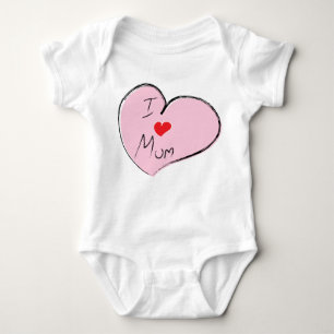 I Love Mum Baby Bodysuit