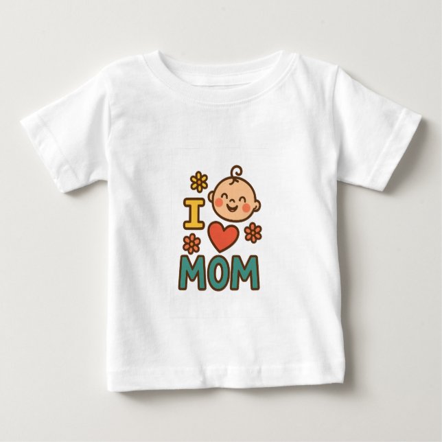 I Love Mum Baby T-Shirt – Cute Mother’s Day  (Front)