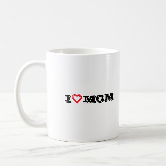 I Love Mum Design Coffee Mug/Personalised  Mug (Left)