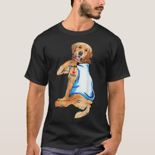 I Love Mum Golden Retriever Dog Funny Dogs Owner F T-Shirt