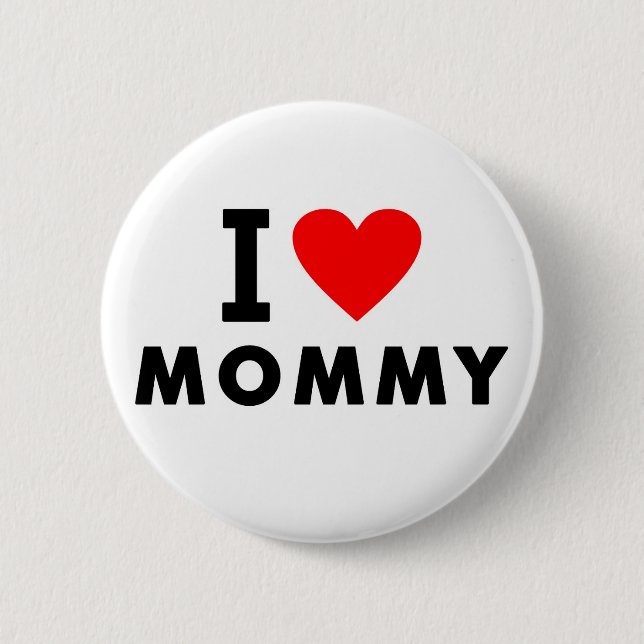 i love mum heart mummy text message mother symbol 6 cm round badge (Front)