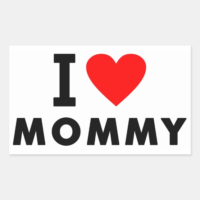 i love mum heart mummy text message mother symbol rectangular sticker (Front)