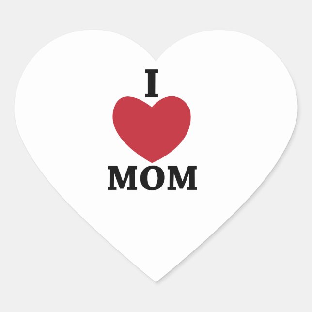 I Love Mum   Heart Sticker (Front)