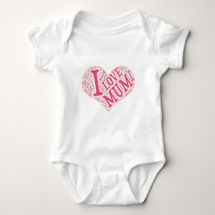 I love Mum Infant Long SleeveT-Shirt Baby Bodysuit