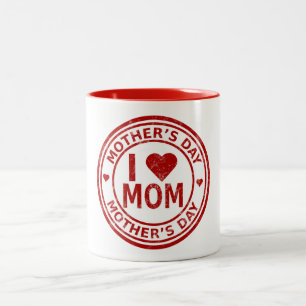 I Love Mum - Mother's Day 11 oz Two-Tone Mug
