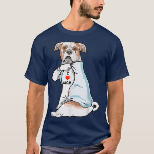 I Love Mum Tattoo American Bulldog Mother's Day Gi T-Shirt