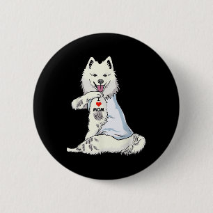 I Love Mum Tattoo American Eskimo Mum Dog Lover Wo 6 Cm Round Badge
