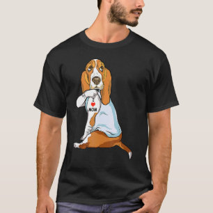 I Love Mum Tattoo Basset Hound Mum Dog  Women 1 T-Shirt