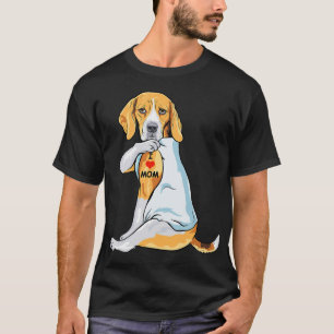 I Love Mum Tattoo Beagle Mum Dog Lover Women T-Shirt
