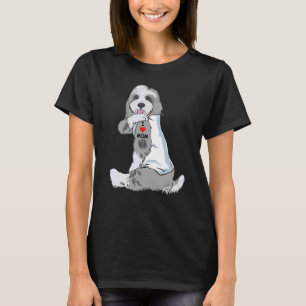 I Love Mum Tattoo Bearded Collie Mum Dog  Women T-Shirt