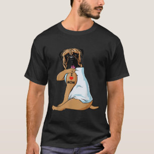 I Love Mum Tattoo Bullmastiff Mum Dog Lover Women  T-Shirt
