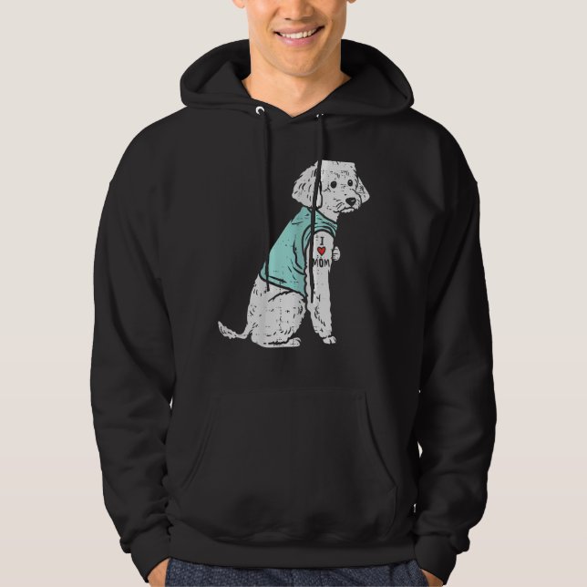 I Love Mum Tattoo Cute Pet Dog Owner  Women Hoodie (Front)