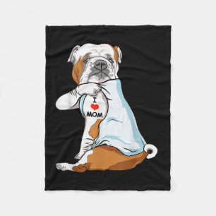 I Love Mum Tattoo English Bulldog Mum Dog Lover Wo Fleece Blanket