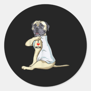 I Love Mum Tattoo English Mastiff Mum Dog Lover Wo Classic Round Sticker