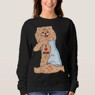 I Love Mum Tattoo German Spitz Mum Dog Mother's Da Sweatshirt