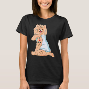 I Love Mum Tattoo German Spitz Mum Dog Women T-Shirt
