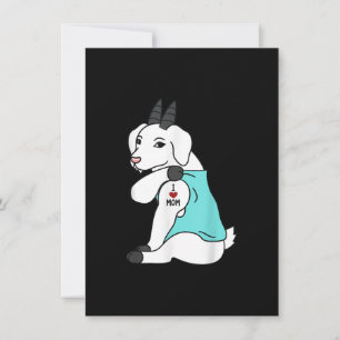 I Love Mum Tattoo Goat Funny Mors Day Pet Invitation