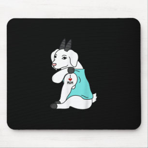 I Love Mum Tattoo Goat Funny Mors Day Pet Mouse Pad
