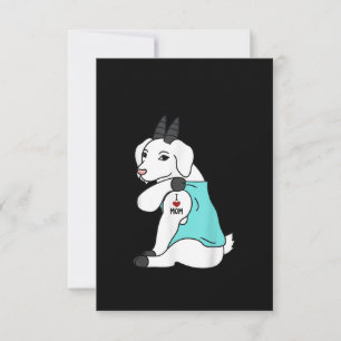 I Love Mum Tattoo Goat Funny Mors Day Pet Thank You Card