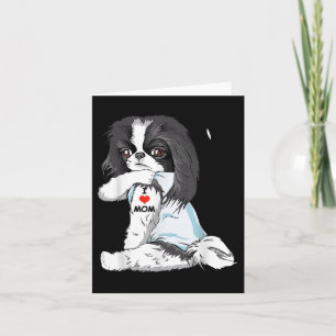 I Love Mum Tattoo Japanese Chin Mum Dog Lover Wome Card