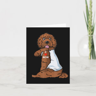 I Love Mum Tattoo Labradoodle Mum Dog Lover Women Card