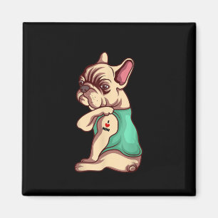 I Love Mum Tattoo Lover Funny French Bulldog Gift Magnet