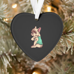 I Love Mum Tattoo Lover Funny French Bulldog Gift Ornament
