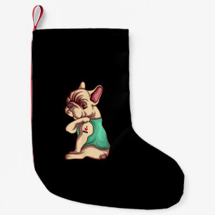 I Love Mum Tattoo Lover Funny French Bulldog Gift Small Christmas Stocking