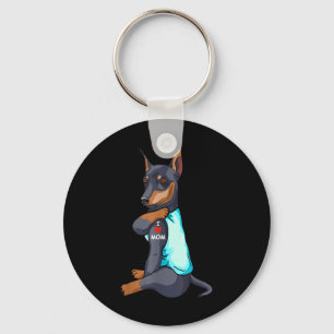I Love Mum Tattoo Miniature Pinscher Mum Dog Lover Key Ring