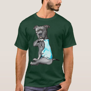 I Love Mum Tattoo Pitbull Dog Lover Women Gift T-Shirt