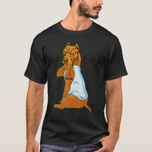 I Love Mum Tattoo Pitbull Mum Dog  Mother's Day T-Shirt